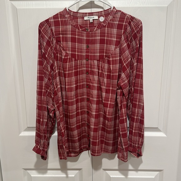 Madewell Balloon-Sleeve Peasant Top in Plaid - Picture 4 of 4